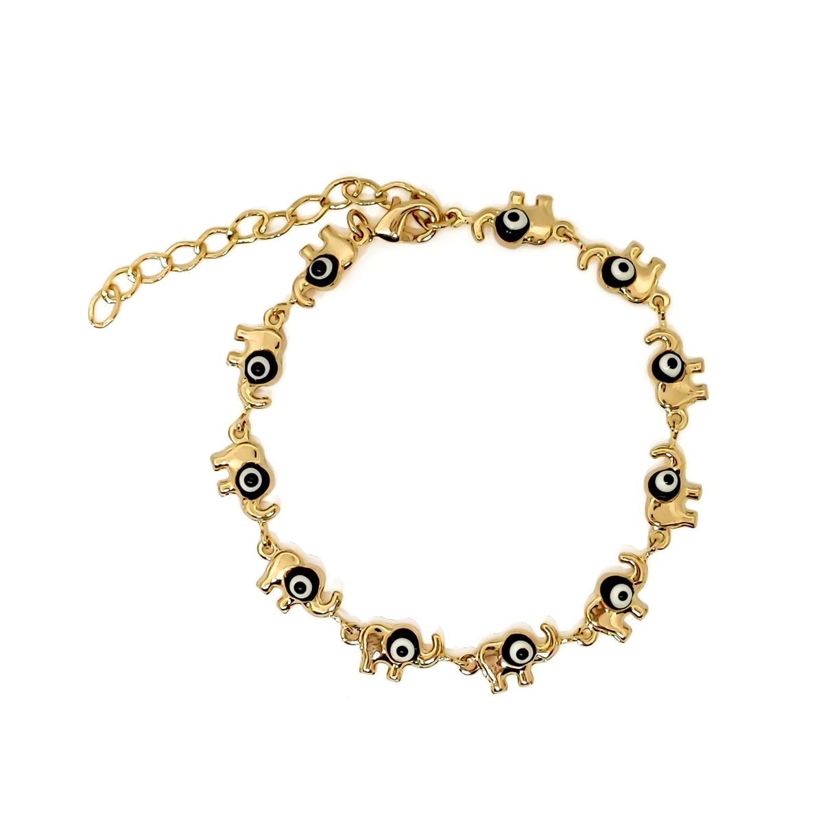 COGGIOLA - Pulsera Elefantes Enchapado Oro 18K
