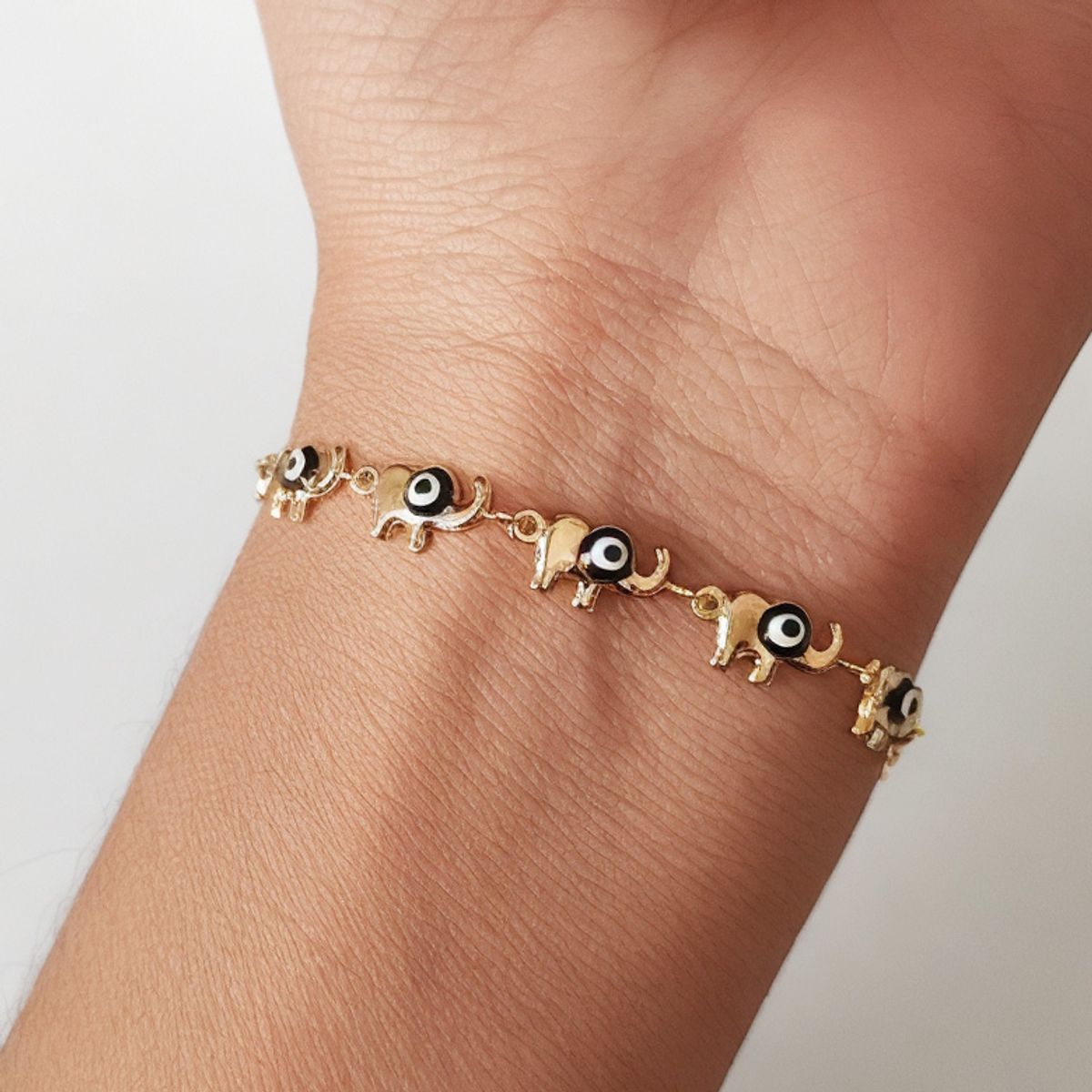 COGGIOLA - Pulsera Elefantes Enchapado Oro 18K