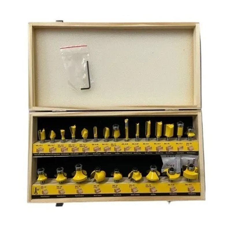 GENERICO - Set Fresa Madera Tupi Fresadora Tupi Cuchillo Tupi 24 Piezas