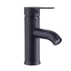 GENERICO - Llave monomando para lavamanos negro mate