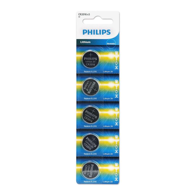 PHILIPS - 5 Pilas Philips Lithium CR2016 3V