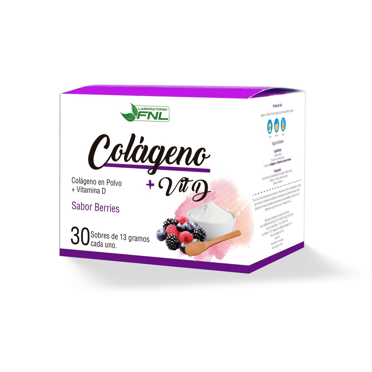 FNL - Colageno + Vitaminas C y D  Fnl 1 Caja 30 Sachets Berries