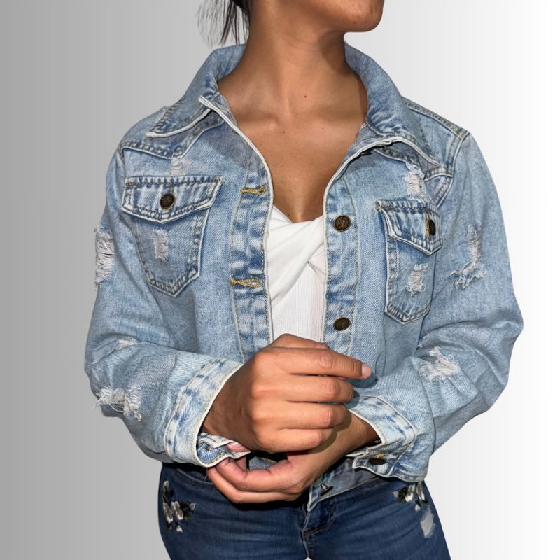 D'JOE - Chaqueta Jeans Mezclilla Mujer Slim