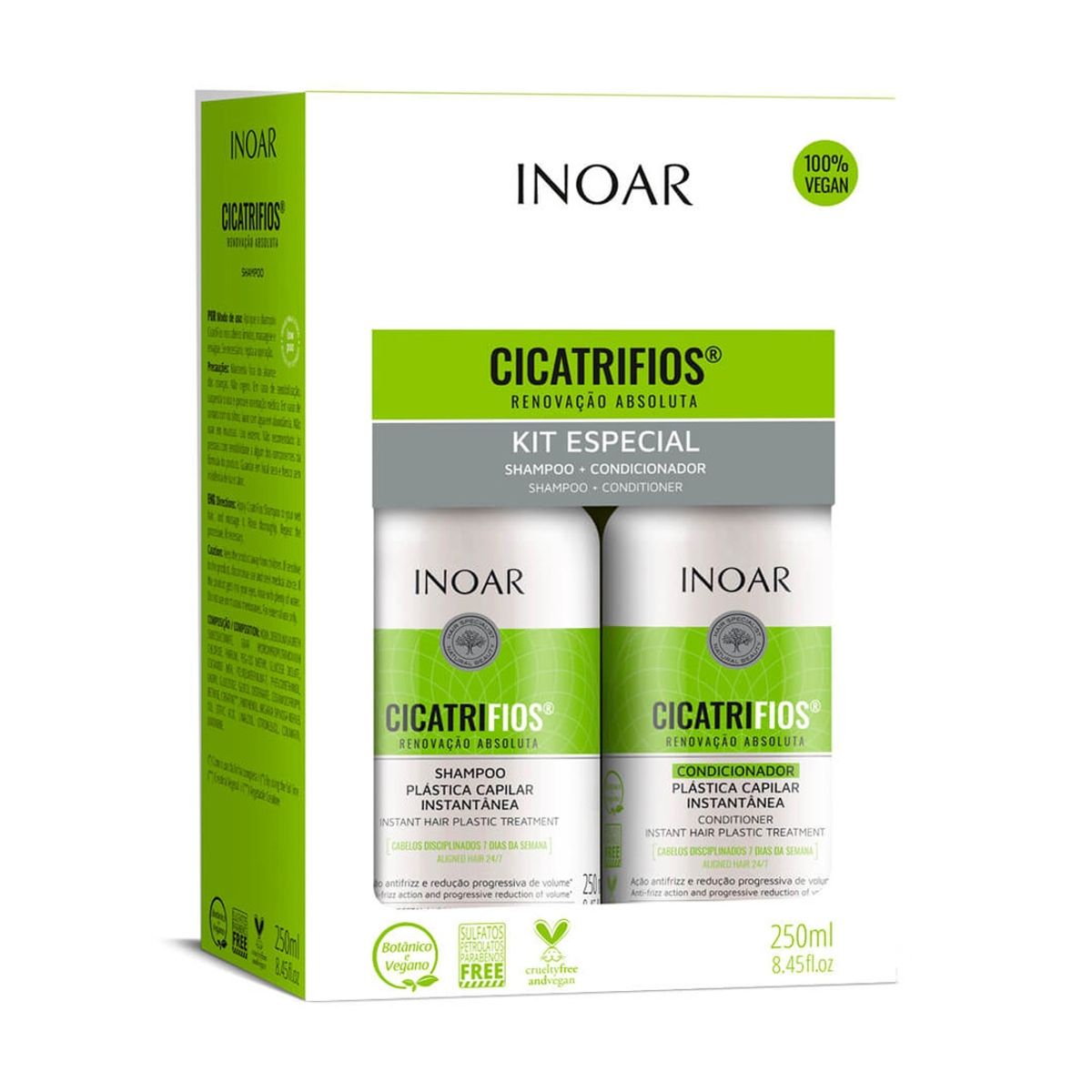 INOAR - Shampoo y Acondicionador Cicatrifios 250 ml INOAR.-