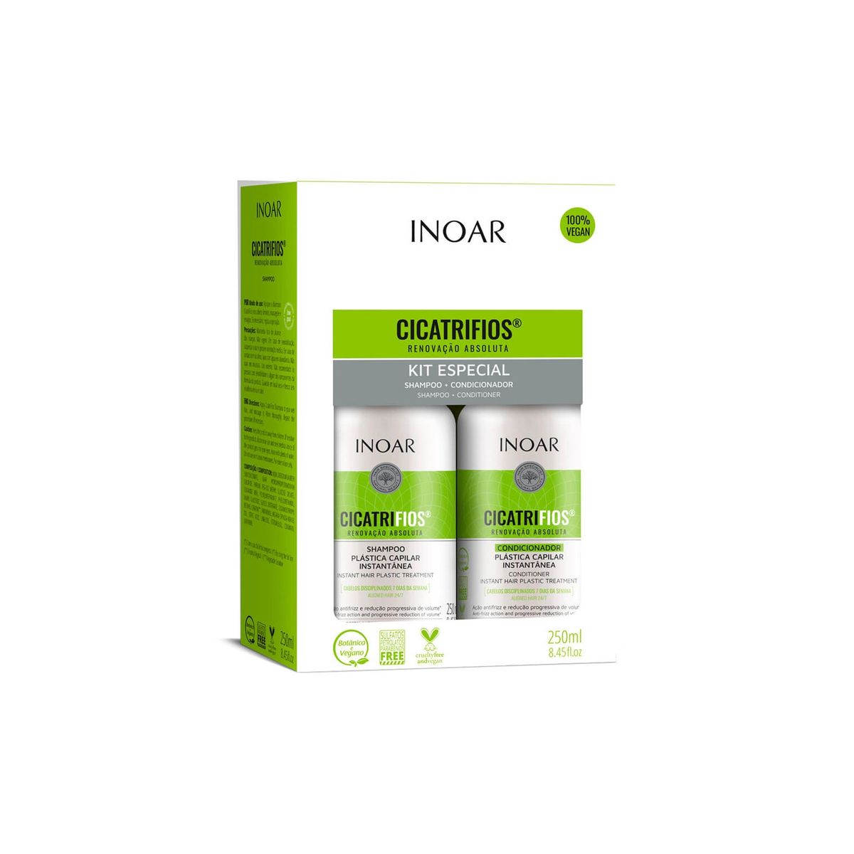 INOAR - Shampoo y Acondicionador Cicatrifios 250 ml INOAR.-