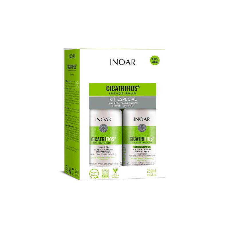 INOAR - Shampoo y Acondicionador Cicatrifios 250 ml INOAR.-