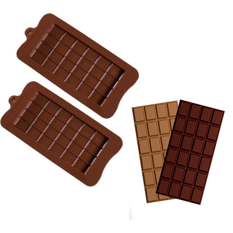 GENERICO - Pack 2 Moldes De Chocolate Molde Barra De Chocolate Silicona