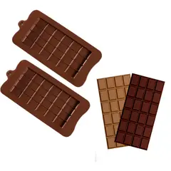 GENERICO - Pack 2 Moldes De Chocolate Molde Barra De Chocolate Silicona