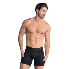 LEO - Ropa Interior Masculina 033309 Boxer Deportivo Negro