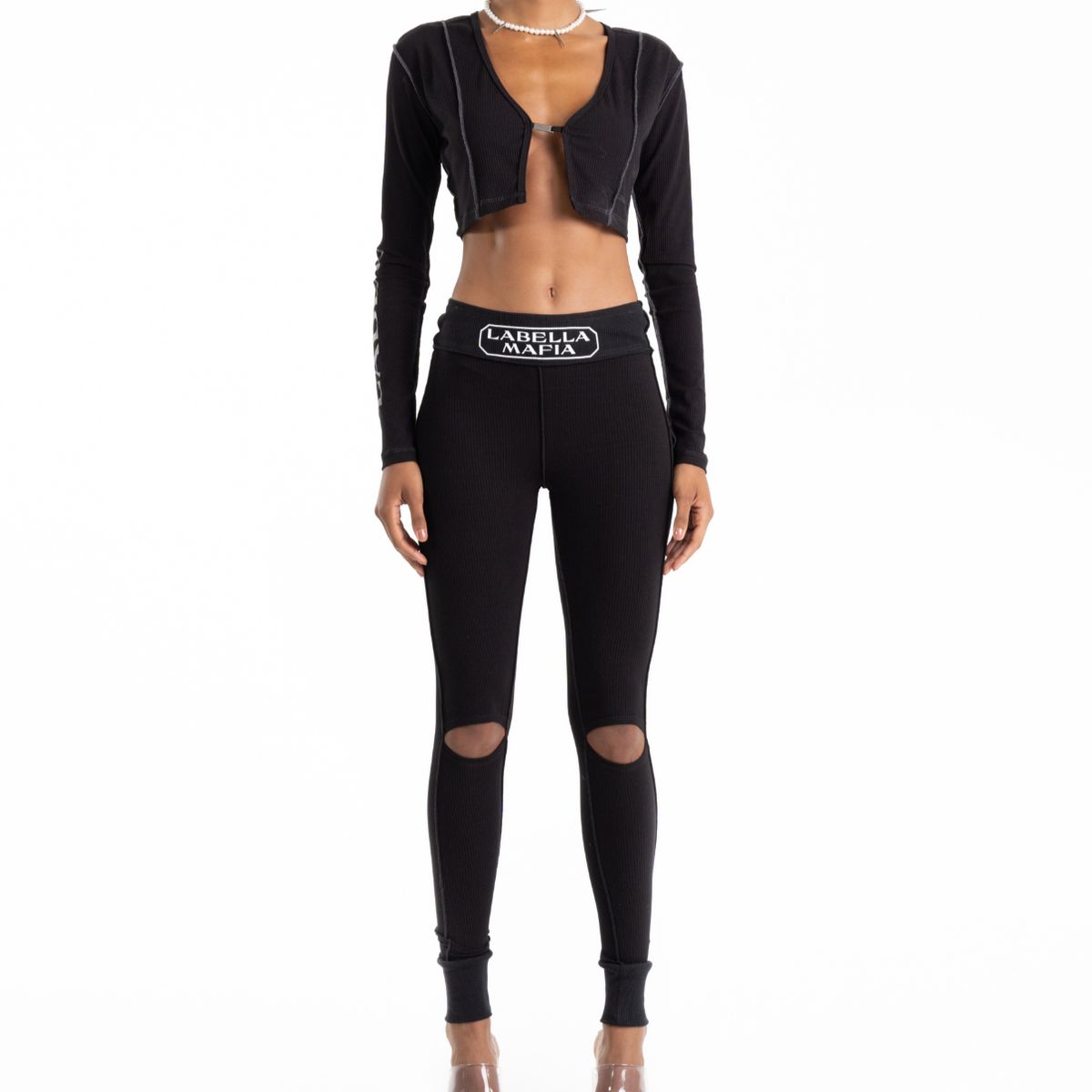 LABELLAMAFIA - Legging Velvet Negra LBM
