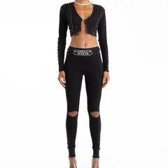 LABELLAMAFIA - Legging Velvet Negra LBM