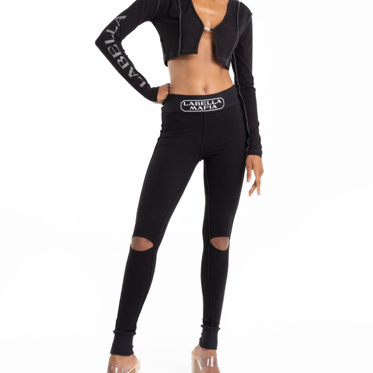 LABELLAMAFIA - Legging Velvet Negra LBM