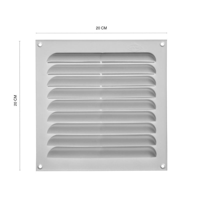 DVP - Celosía Ventilación Pvc Plana 20x20 Cm Blanco Dvp DVP