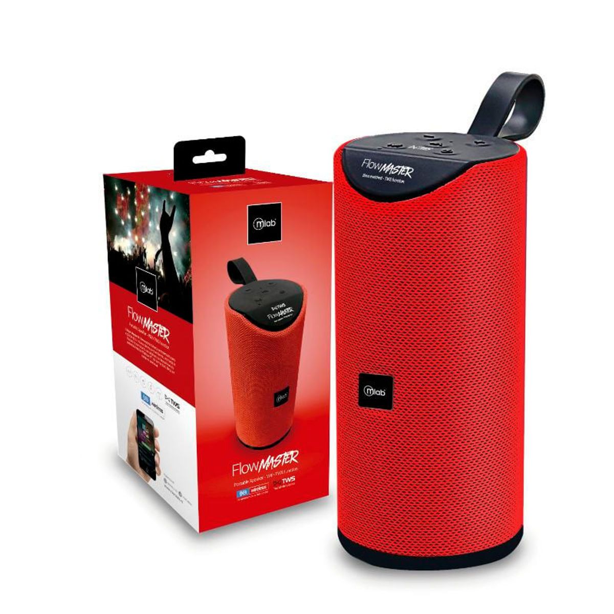 MLAB - Parlante Mlab Flow Master 8858 Bluetooth Usb Fm Rojo MLAB