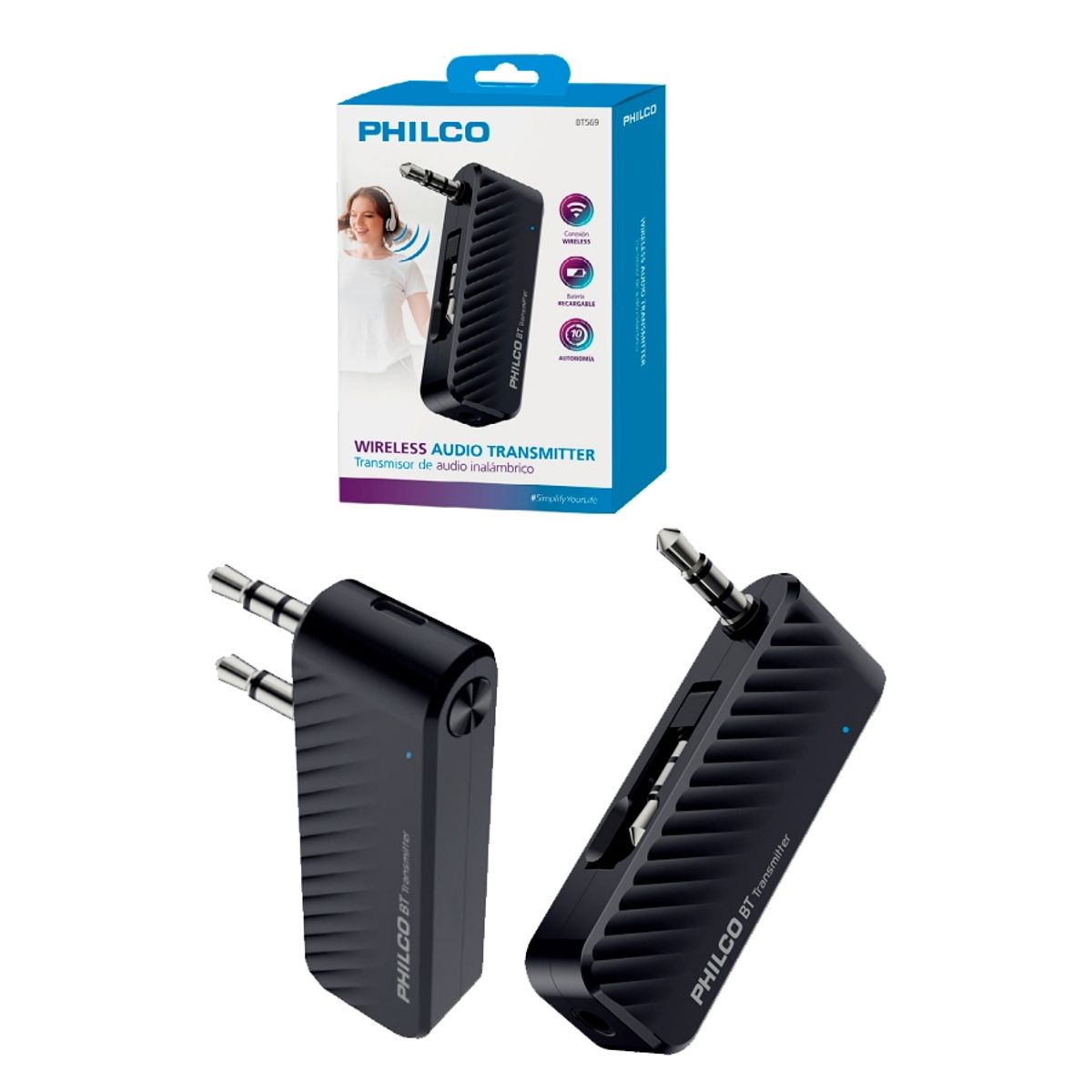 PHILCO - Transmisor Philco De Audio Bluetooth Recargable PHILCO