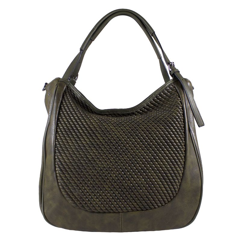 MAILEA - Cartera ecocuero frontal entrelazada para mujer verde