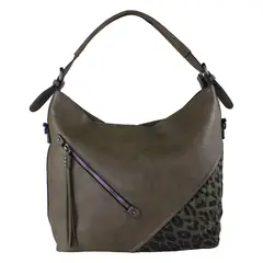 MAILEA - Cartera ecocuero bote esquina leo para mujer verde