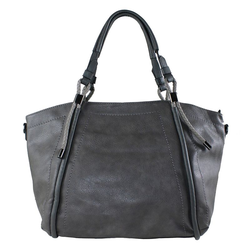 MAILEA - Cartera ecocuero lazos trenzados para mujer gris