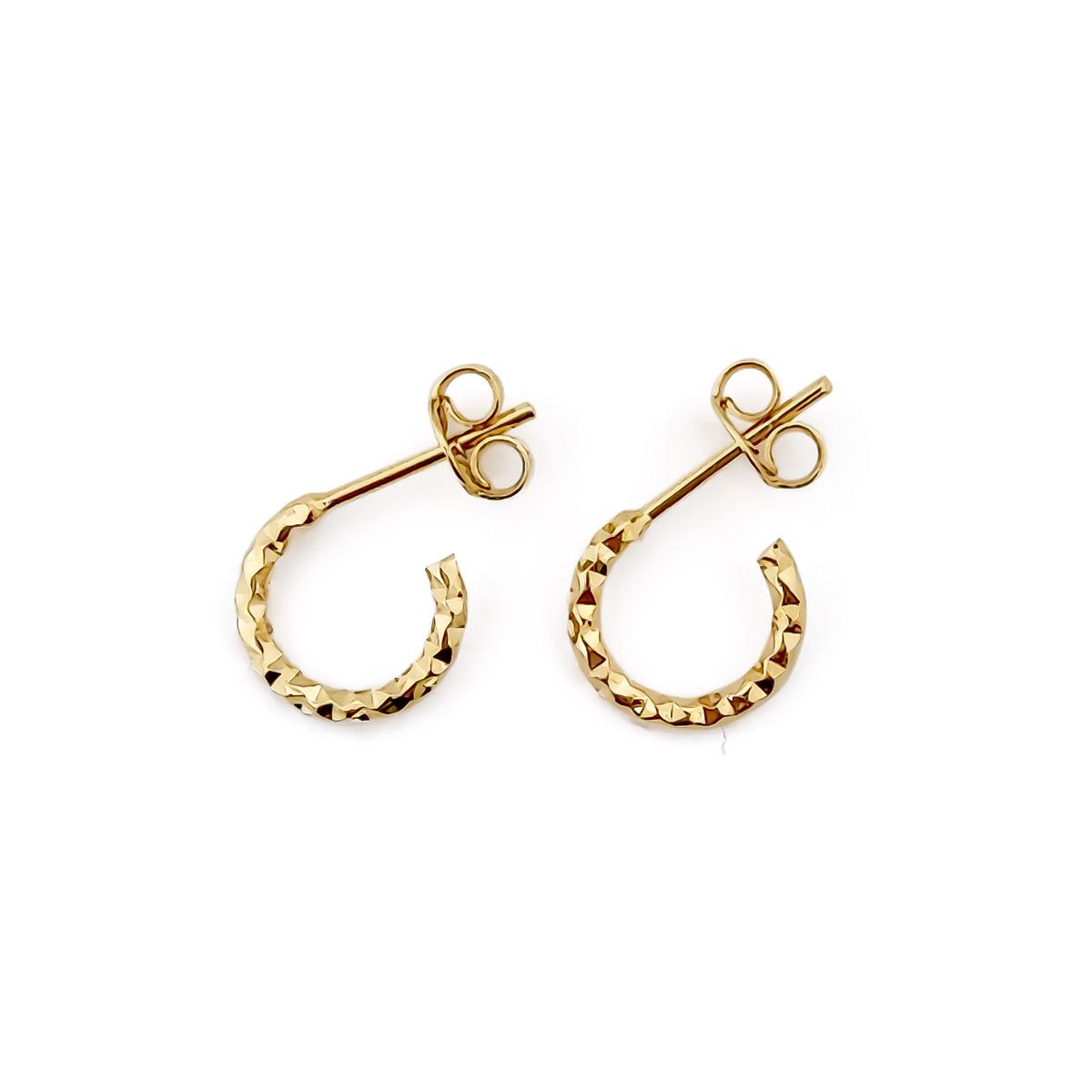COGGIOLA - Aros Argollas Mini Diamantada 10mm Enchapado Oro 18K
