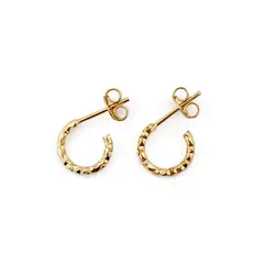 ANDREA COGGIOLA JOYAS - Aros Argollas Mini Diamantada 10mm Enchapado Oro 18K
