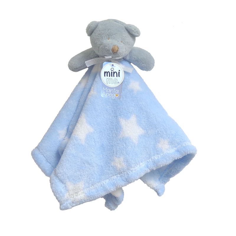 MINI ME - Manta Tuto Apego para Bebé Peluche extra suave celeste