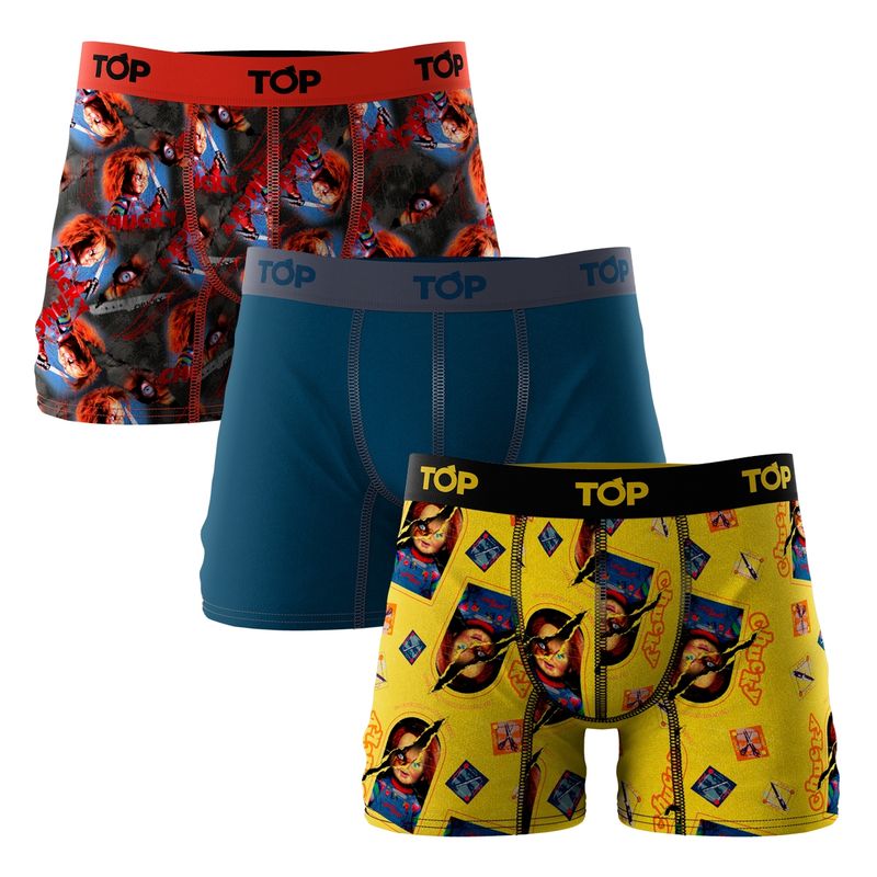 TOP - Bóxer Medio Microfibra Película Pack 3 Chucky Top