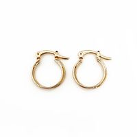 Aros Argollas Doble 15mm Enchapado Oro 18K