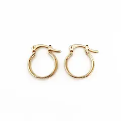 ANDREA COGGIOLA JOYAS - Aros Argollas Doble 15mm Enchapado Oro 18K