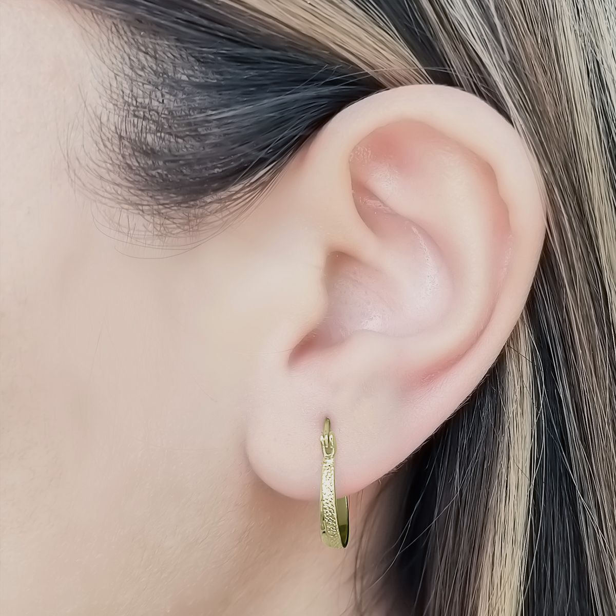 ANDREA COGGIOLA JOYAS - Aros Argollas Doble 15mm Enchapado Oro 18K