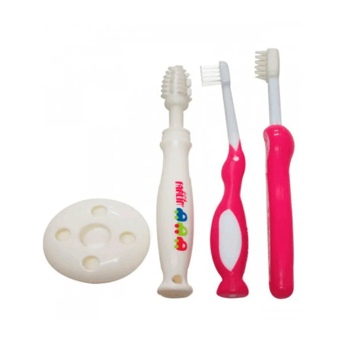 FARLIN - Set Cepillo de Dientes Bebés 3 Etapas Rosado