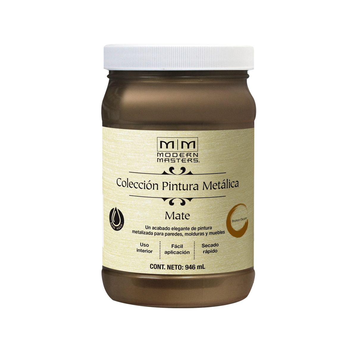 RUST OLEUM - Pintura Metálica Mate Base Agua Bronce Oscuro