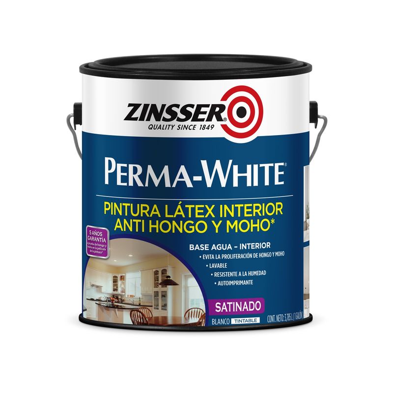 RUST OLEUM - Perma-White Esmalte al Agua de Interior Blanco Satinado