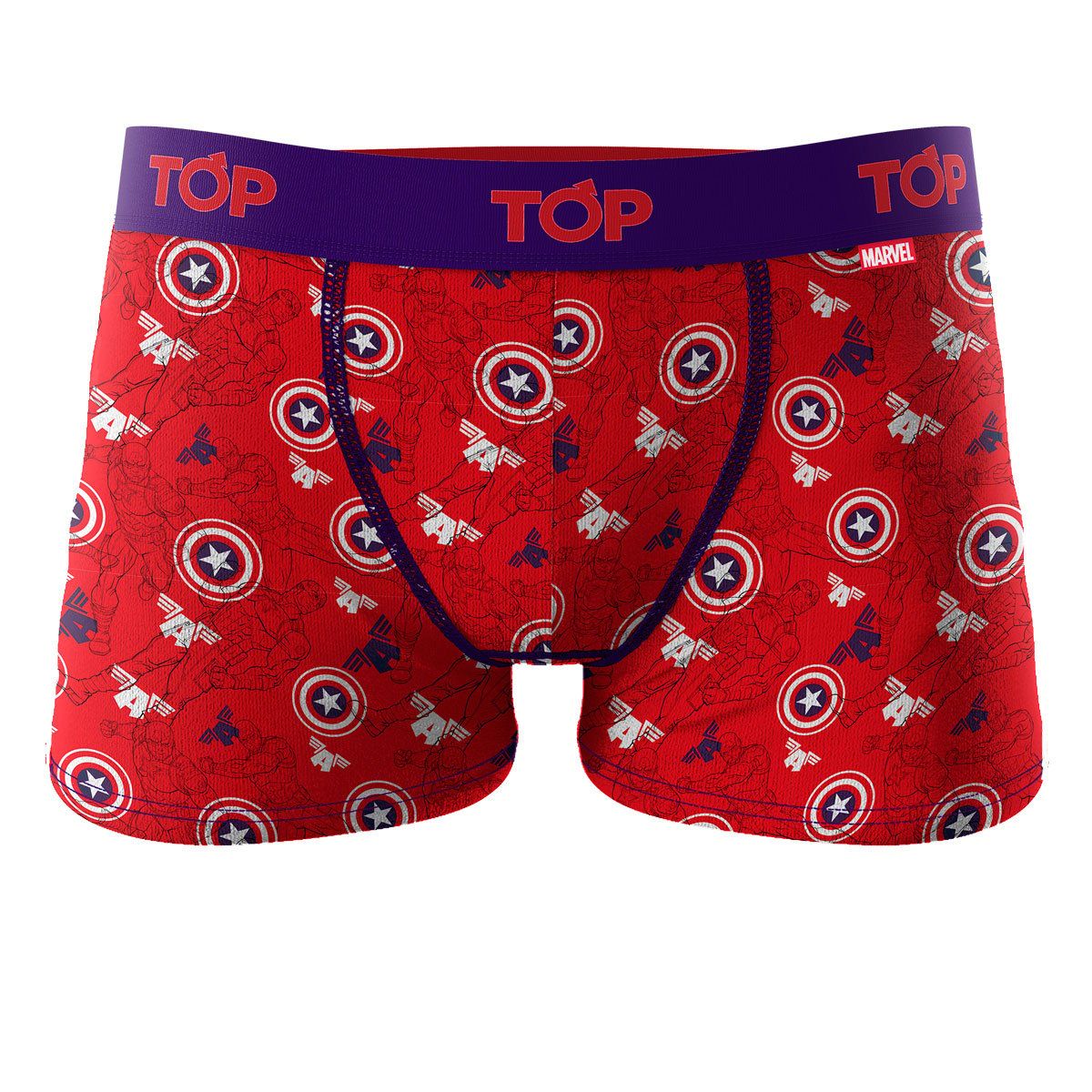 TOP - Boxer Niño Algodón Marvel Pack 4 Capitan America C5 Top