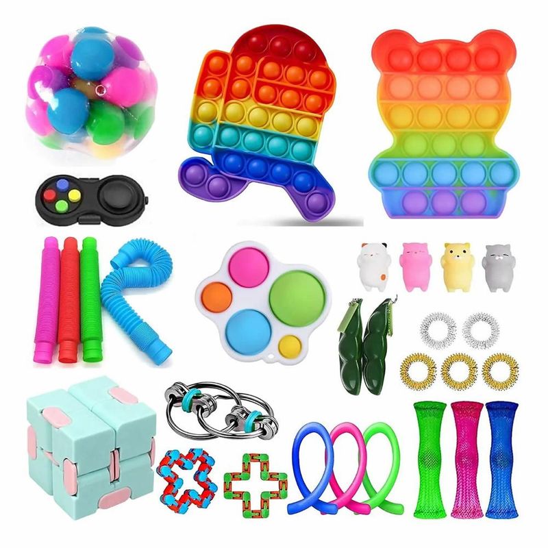 DETODOYMAS - Set 26 Piezas Fidget Cube Juguete Sensorial Anti Estrés DETODOYMAS