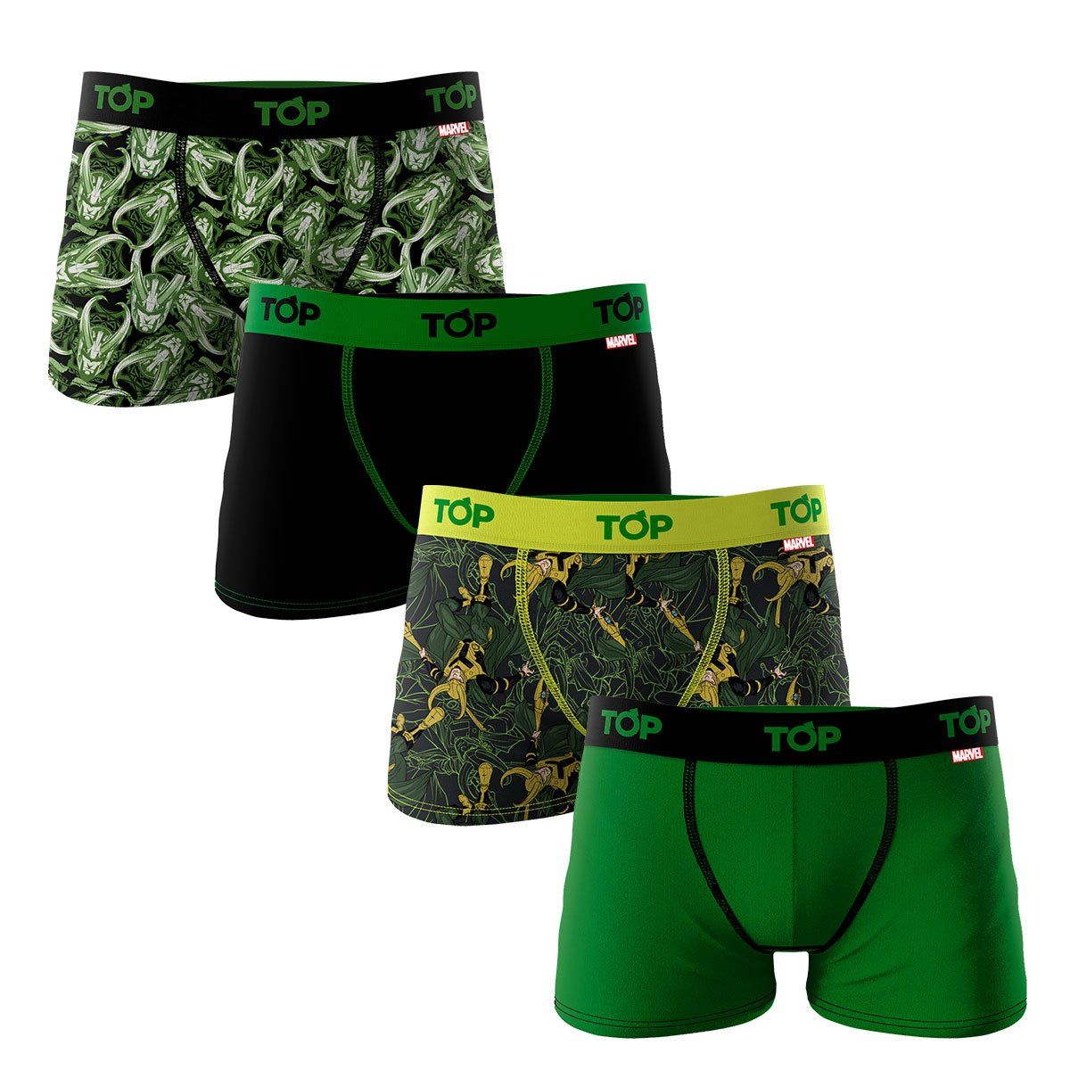 TOP - Pack 4 Bóxer Niño Algodón Marvel Top Loki C7
