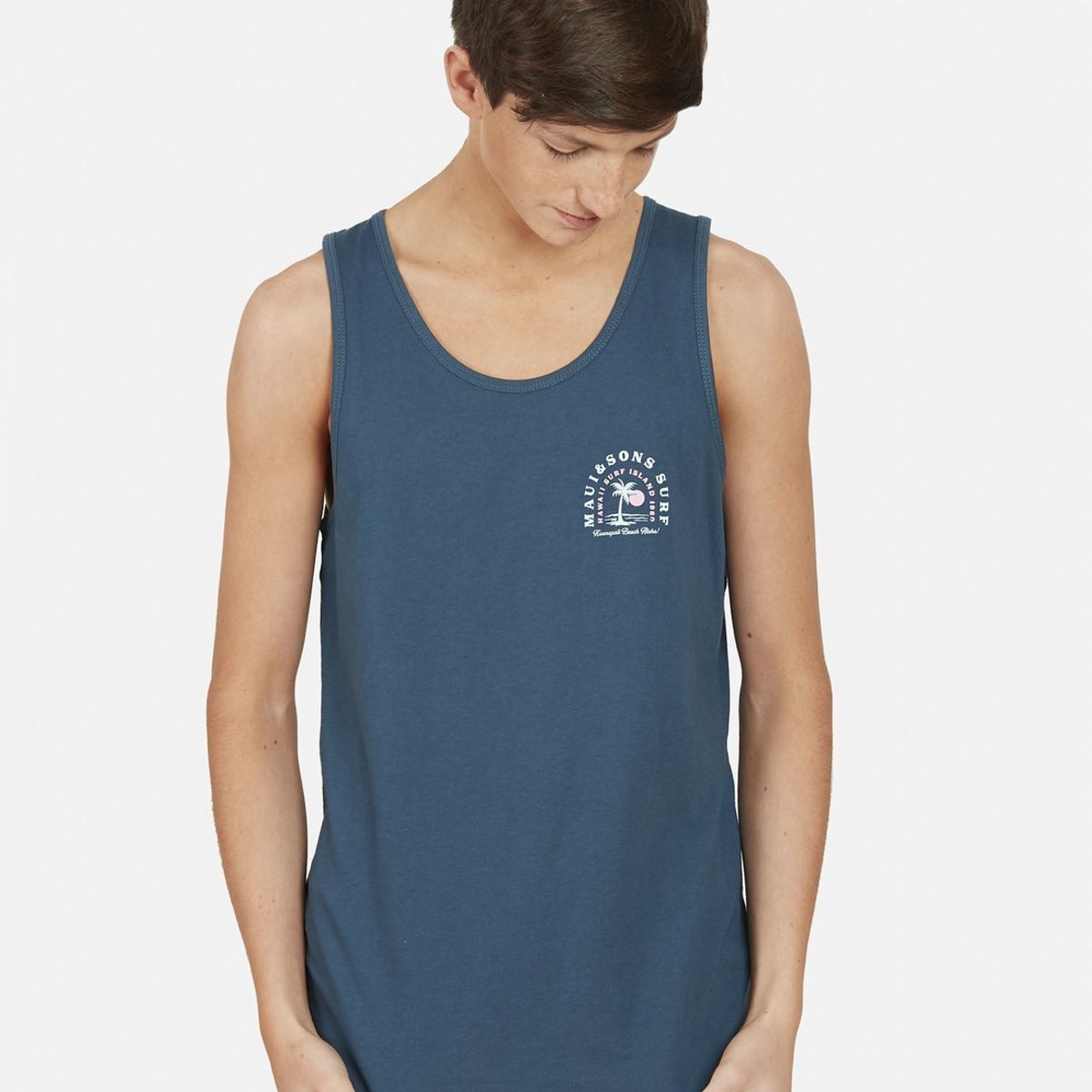 MAUI AND SONS - Polera SM PALM COOKIE Juvenil Azul Maui and Sons