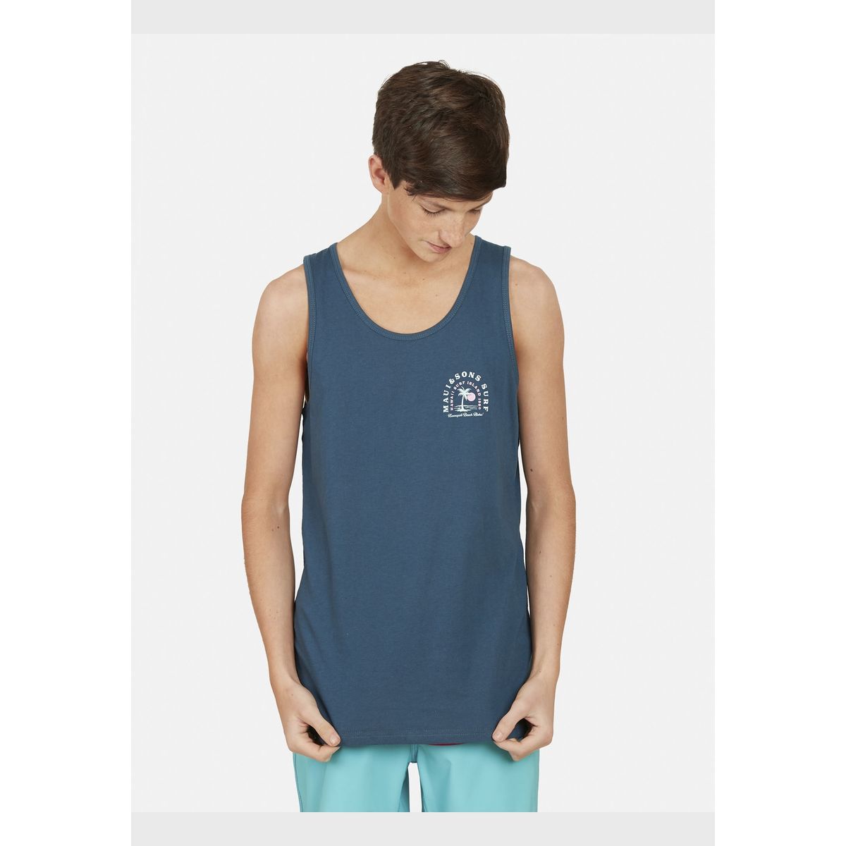 MAUI AND SONS - Polera SM PALM COOKIE Juvenil Azul Maui and Sons