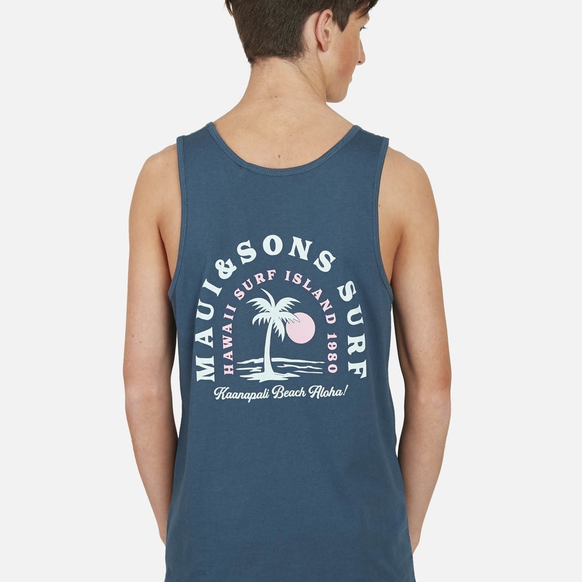 MAUI AND SONS - Polera SM PALM COOKIE Juvenil Azul Maui and Sons