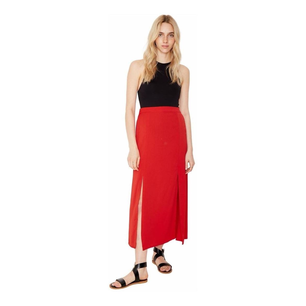 JACINTA TIENDA - Falda Jane midi II roja Jacinta Tienda