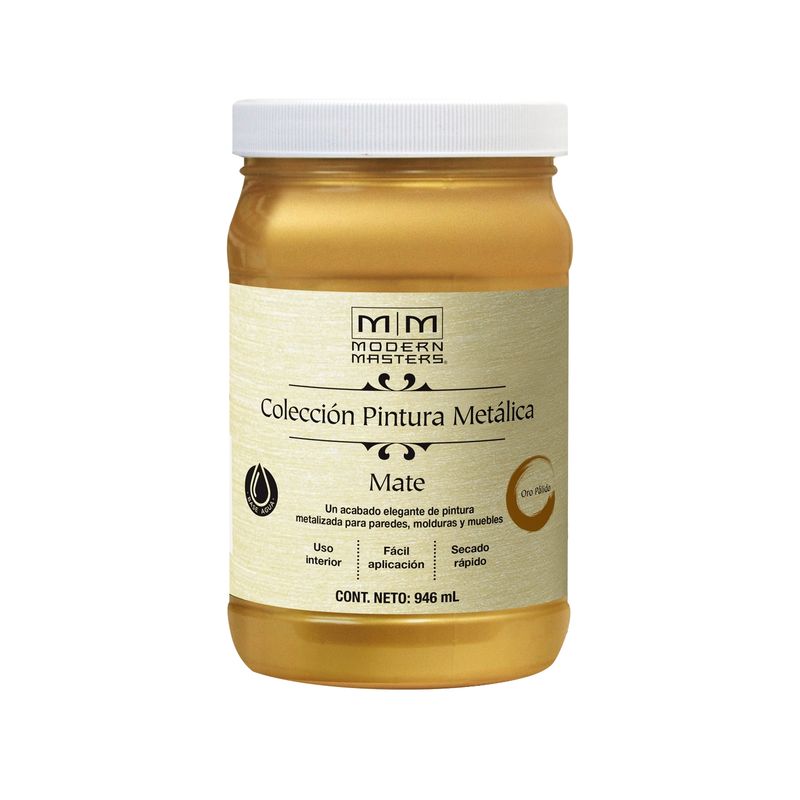 RUST OLEUM - Pintura Metálica Mate Base Agua Oro Pálido