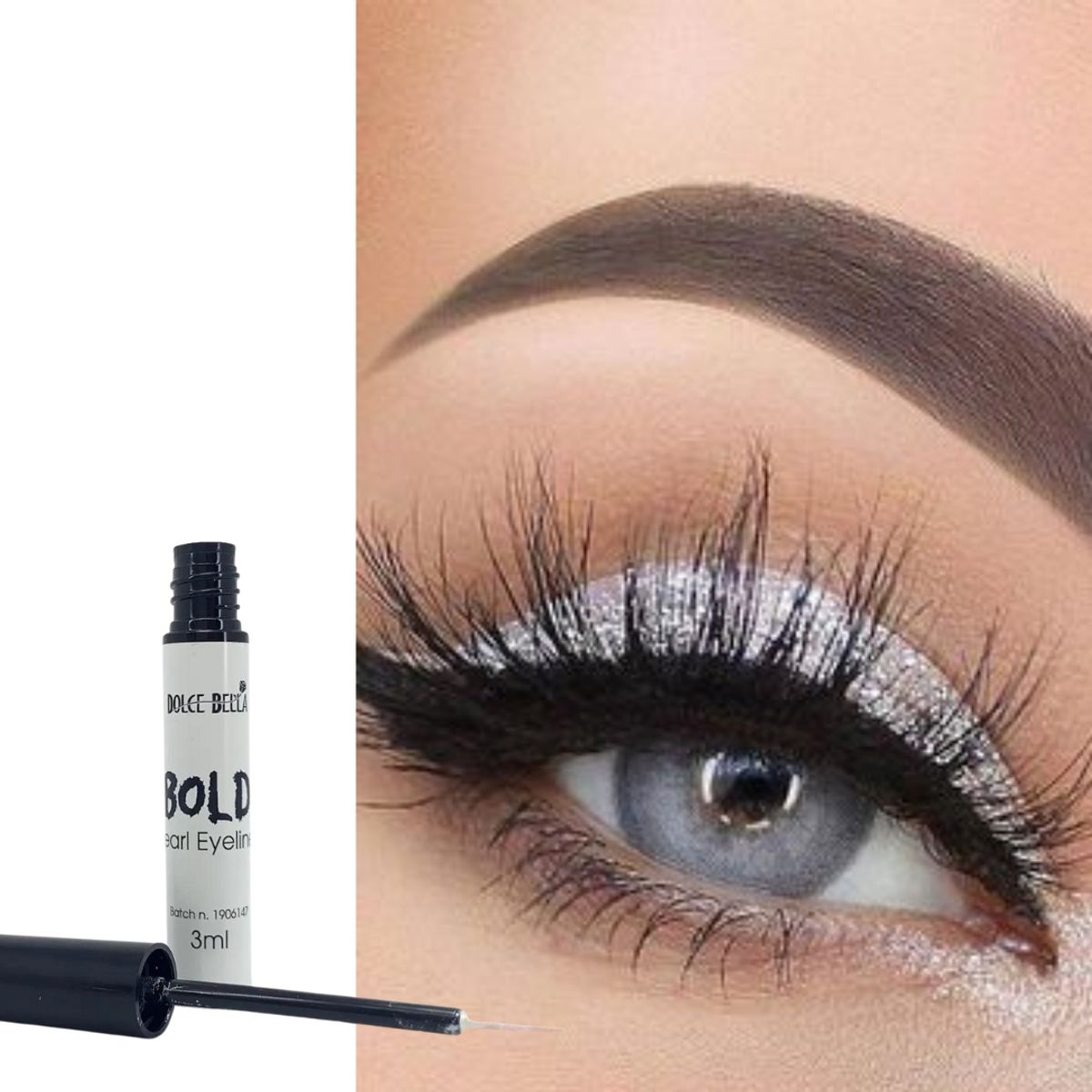 DOLCE BELLA - Hermoso delineador metlizado efecto brillantina larga duración