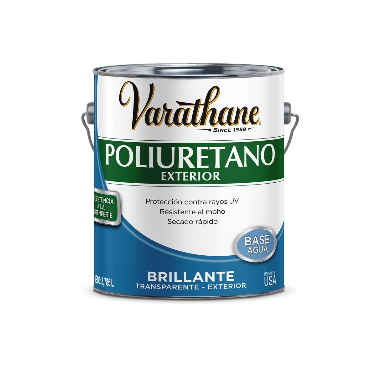 RUST OLEUM - Poliuretano barniz de Exterior Base Agua Brillante