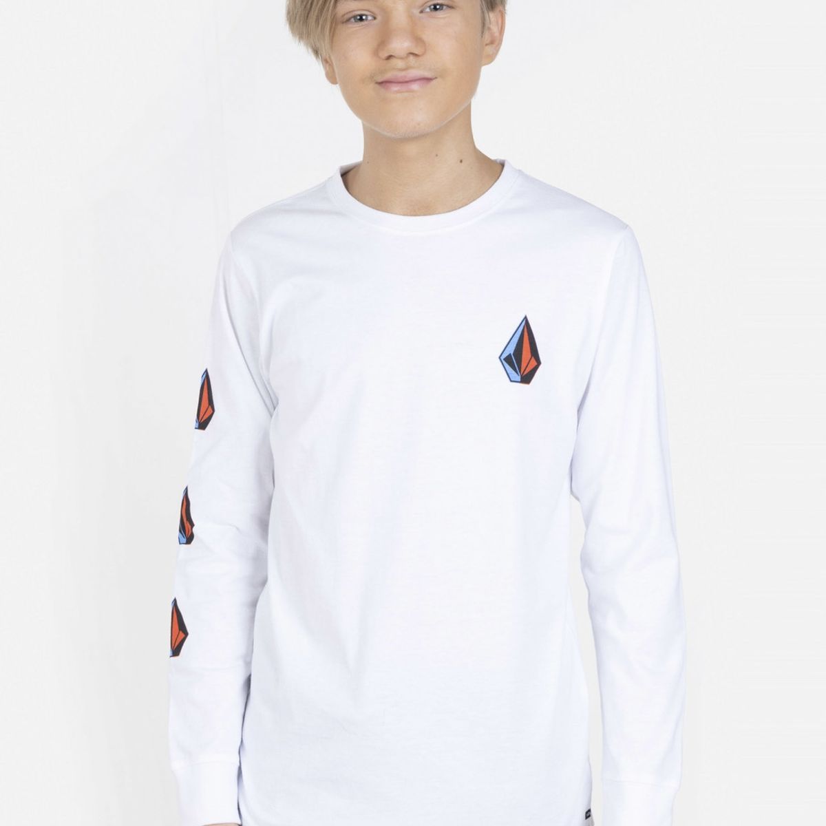 VOLCOM - Polera ICONICSTONE LS TEE Infantil Blanco Volcom