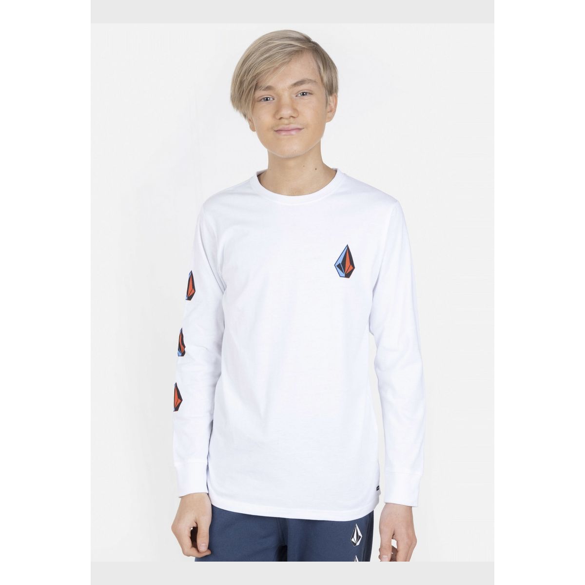 VOLCOM - Polera ICONICSTONE LS TEE Infantil Blanco Volcom