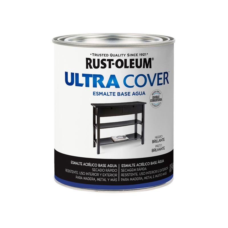 RUST OLEUM - Esmalte al Agua Negro Brillante