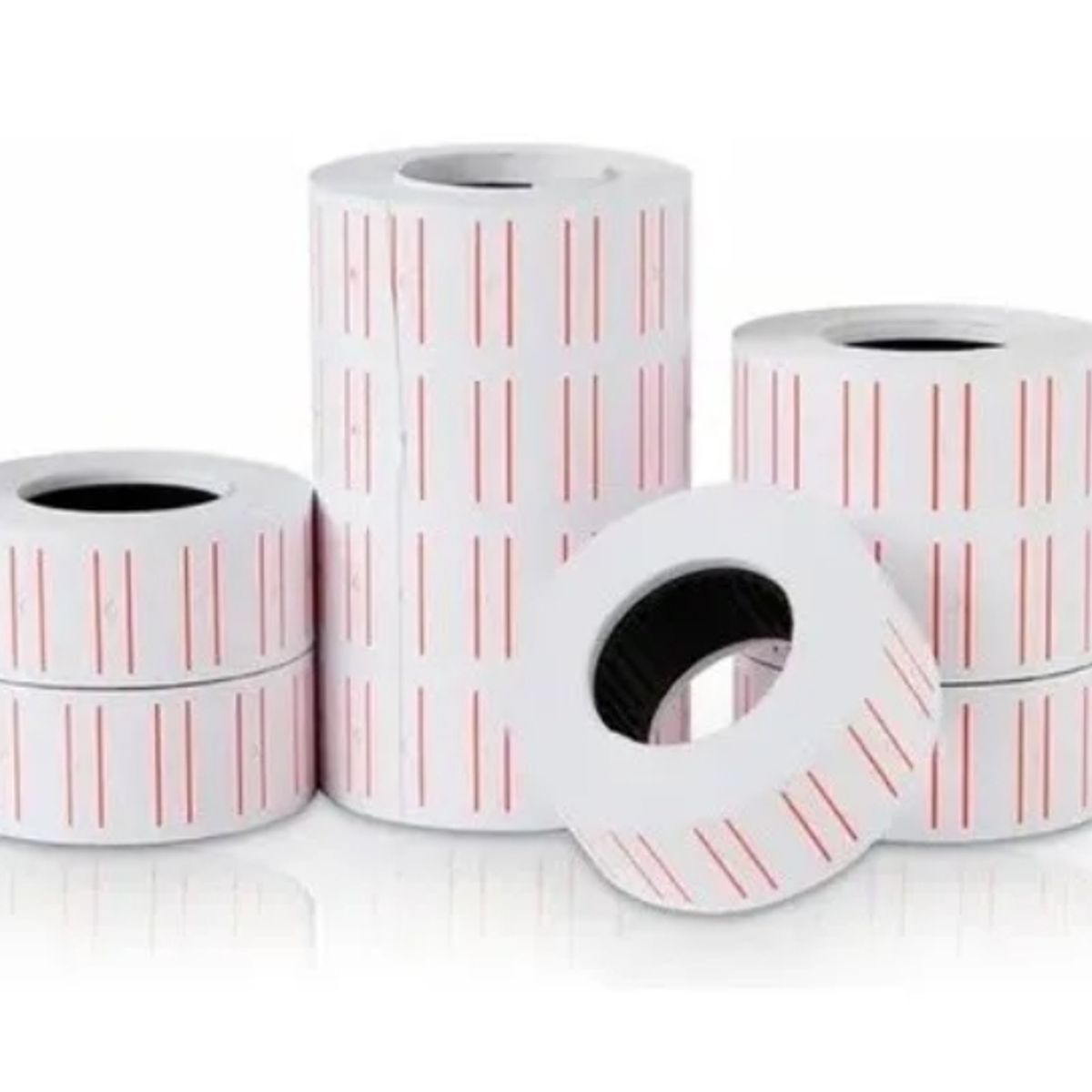 OFERTABKN - Tubo X10 Rollos 3.000 Etiquetas Sato Standar Blanco con Rojo