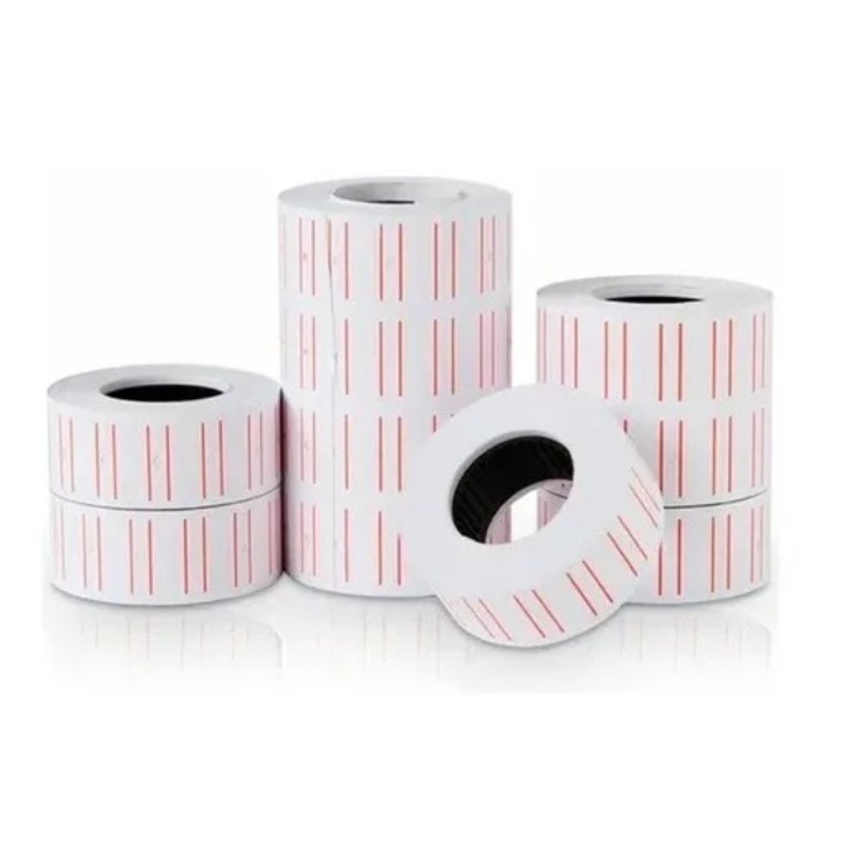 OFERTABKN - Tubo X10 Rollos 3.000 Etiquetas Sato Standar Blanco con Rojo