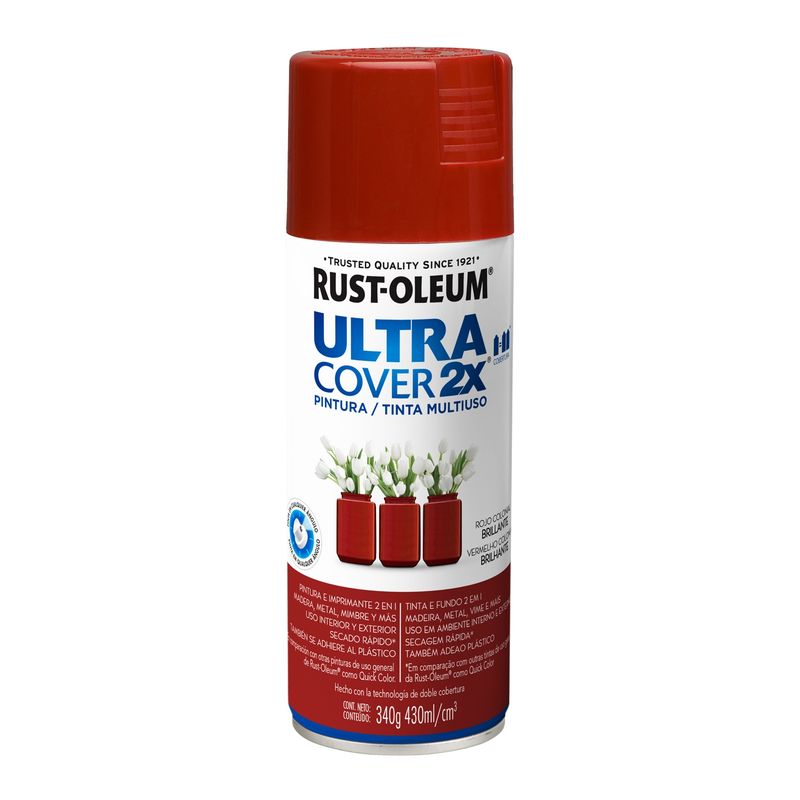 RUST OLEUM - Pintura Multiuso en Spray Rojo Colonial Brillante