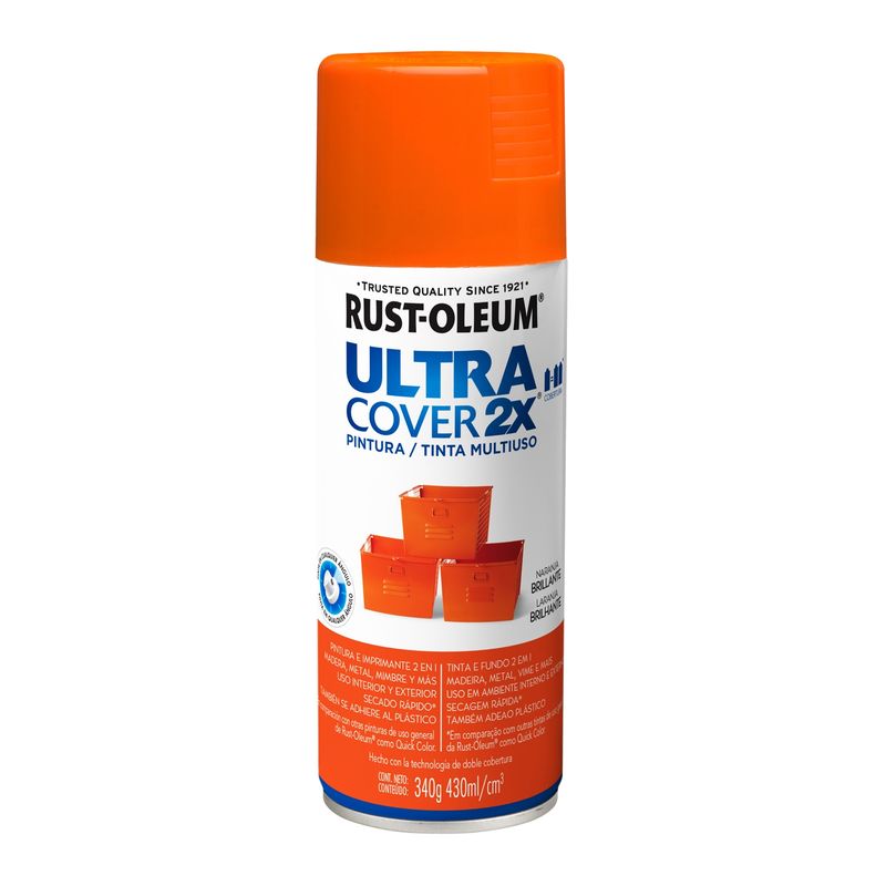 RUST OLEUM - Pintura Multiuso en Spray Naranja Brillante
