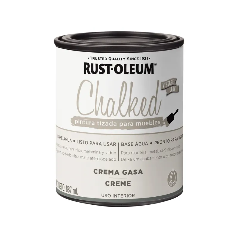 RUST OLEUM - Pintura Tizada de Interior Base Agua Crema Gasa